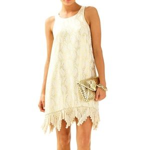 NWT Lilly Pulitzer Gold Marquette Shift XL